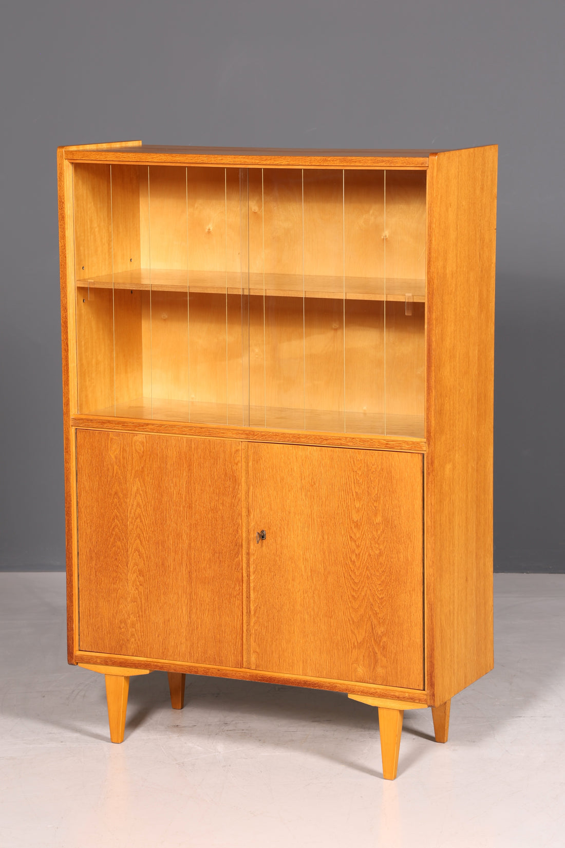 Wunderschöne Mid Century Vitrine Retro Regal Vintage Bücherregal Schrank VEB