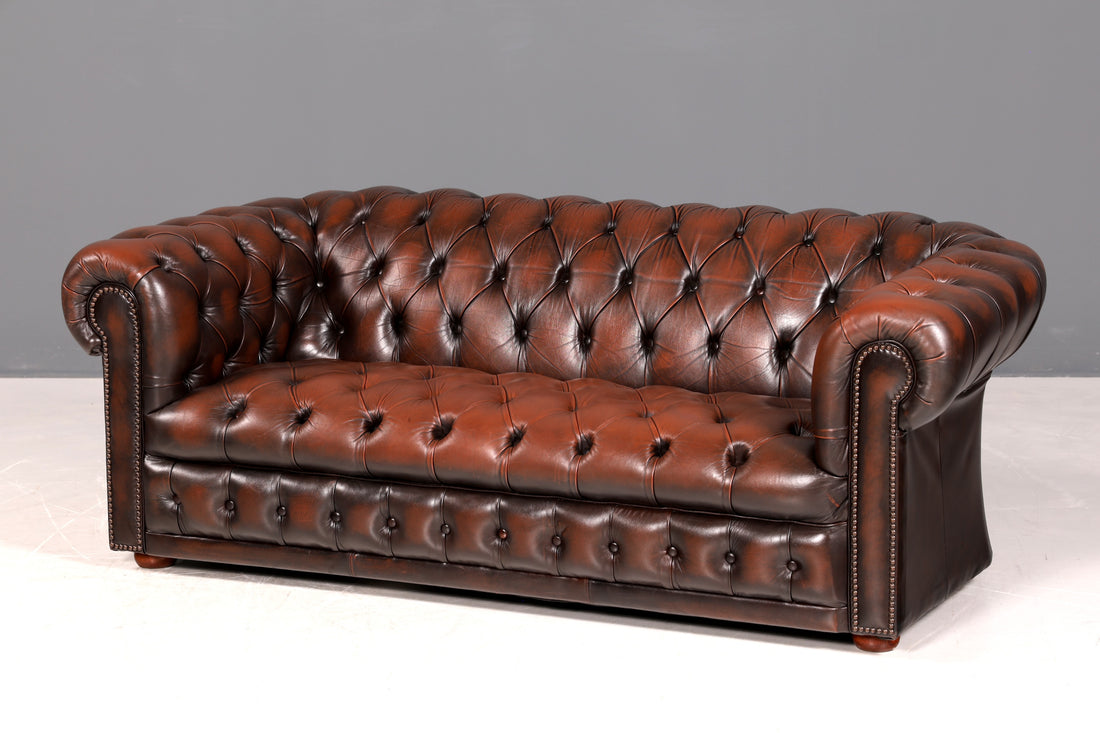 Wunderschönes Original Chesterfield Sofa 2-Sitzer Couch Englisches echt Leder Sofa UK 1 von 2