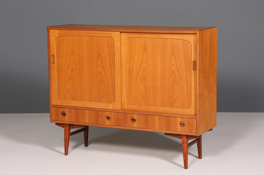 Stilvolles Mid Century Highboard "Made in Denmark" echt Holz Schrank Retro Sideboard Regal