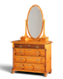 Stilvolle Gründerzeit Kommode Antik Louis Philippe Sideboard mit Spiegel Flurkommode