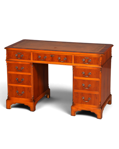 G616 Finish cm Wunderschöner Englischer Schreibtisch Englisch Eibe Desk Leder Auflage Antik Stil Bürotisch Office Desk (Kopie)