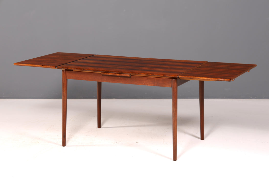 Stijlvolle mid-century-eettafel van palissander, uitschuifbaar, vintage tafel, retro keukentafel, eetkamer