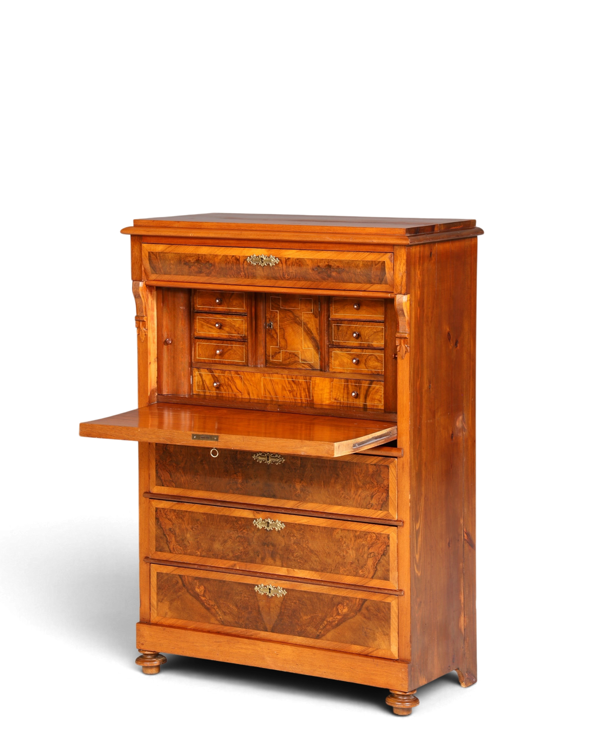 Stilvoller Gründerzeit Sekretär Vertiko Highboard Jugendstil Kommode Schrank um 1880