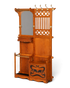 Hauptstadt Möblerei Jugendstil Garderobe aus Eichenholz mit Spiegel, Sitzbank, Schirmständer und Messing-Haken