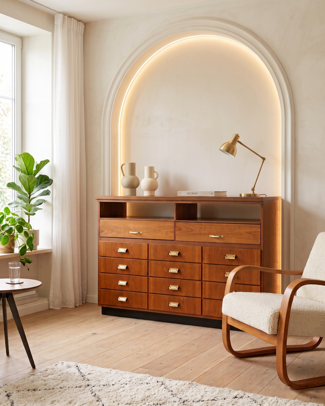 Prachtige Mid Century dressoir vintage Bauhaus apothekerskast retro ladekast  