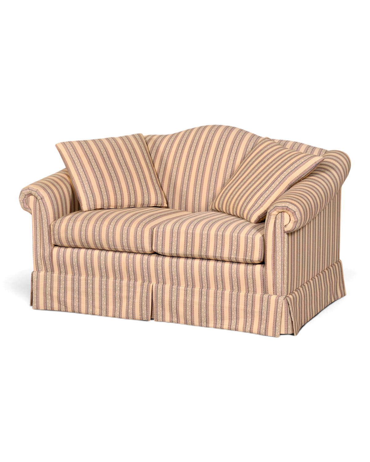 Hauptstadt Möblerei Drexel Heritage 2-Sitzer Sofa mit klassischem Streifenmuster in Beige und Blau