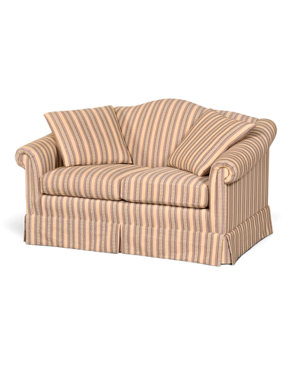 Hauptstadt Möblerei Drexel Heritage 2-Sitzer Sofa mit klassischem Streifenmuster in Beige und Blau