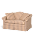 Hauptstadt Möblerei Drexel Heritage 2-Sitzer Sofa mit klassischem Streifenmuster in Beige und Blau