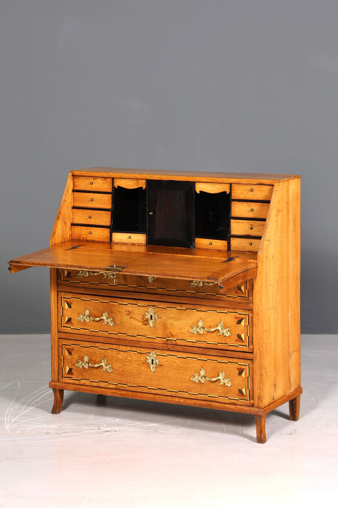 Original Barock Sekretär um 1800 Kommode Antik massiv Holz Schreibtisch Schreibkommode