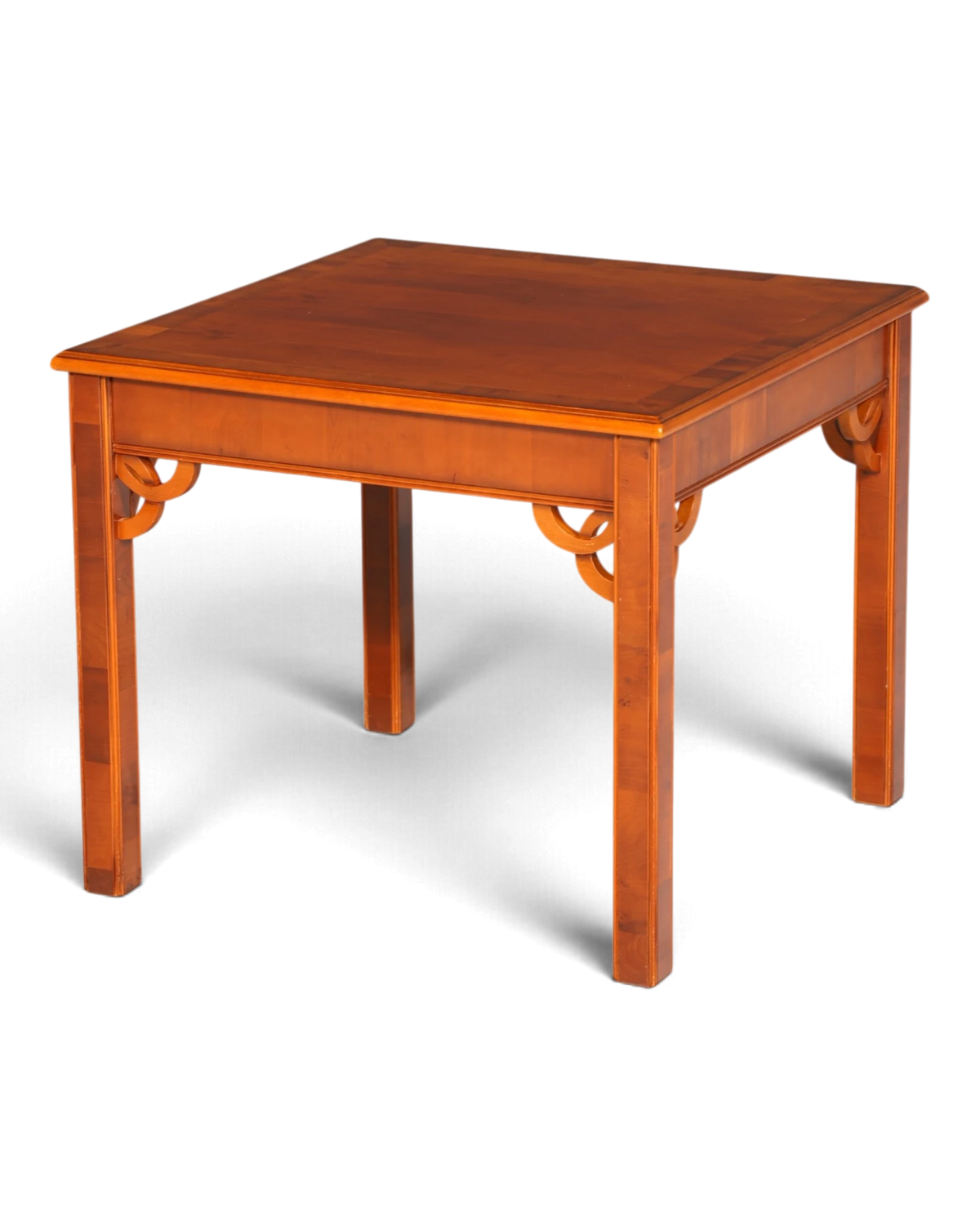 Stilvoller Englischer Couchtisch Eibe Quadratisch Beistelltisch Ablagetisch Wohnzimmertisch Echt Holz