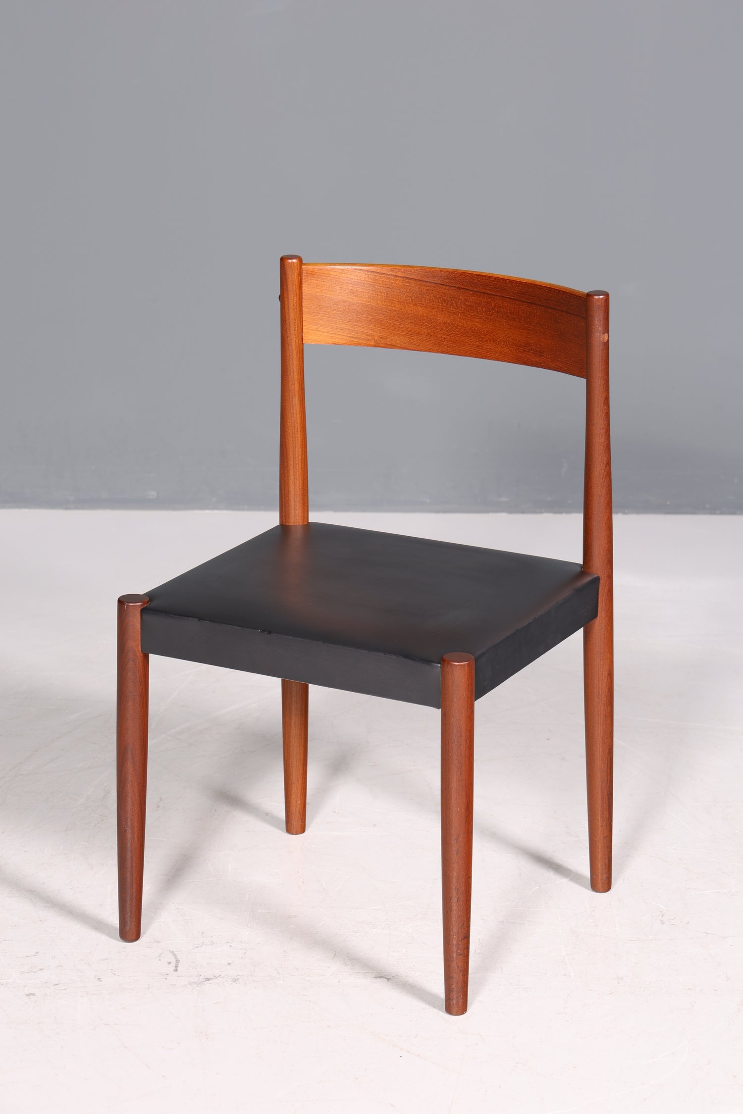 Simple mid-century chair, rosewood, retro secretary chair, genuine leather, Danish design kitchen chair, 2 of 2