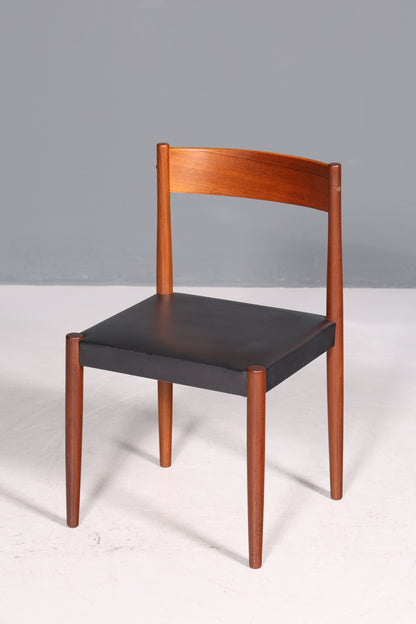 Simple mid-century chair, rosewood, retro secretary chair, genuine leather, Danish design kitchen chair, 2 of 2