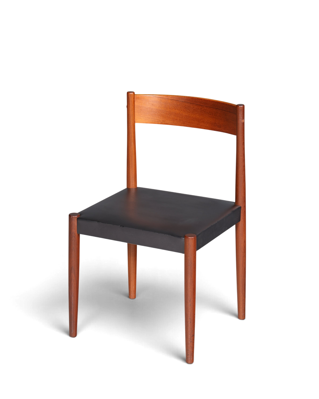 Schlichter Mid Century Stuhl Palisander Retro Sekretär Stuhl echt Leder Danish Design Küchenstuhl 2 von 2