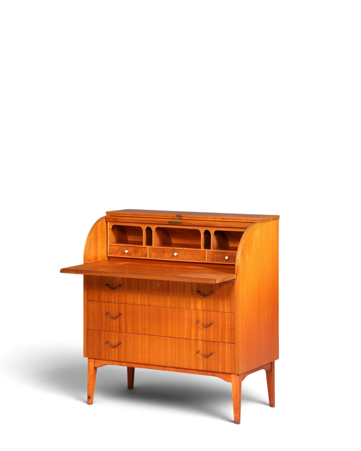 Wunderschöner Mid Century Rollladen Sekretär echt Holz Büro Schrank Vintage Schreibkommode