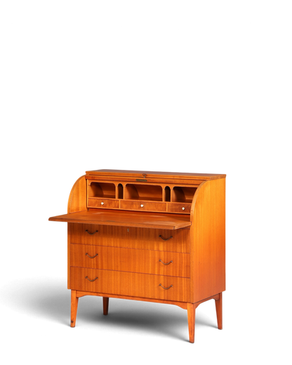 Wunderschöner Mid Century Rollladen Sekretär echt Holz Büro Schrank Vintage Schreibkommode