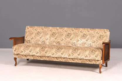 Wunderschöne Chippendale Couch Sofa 3-Sitzer Gästebett Polstersofa Antik Stil Wiener Geflecht Schlafsofa Wohnzimmer Lounge