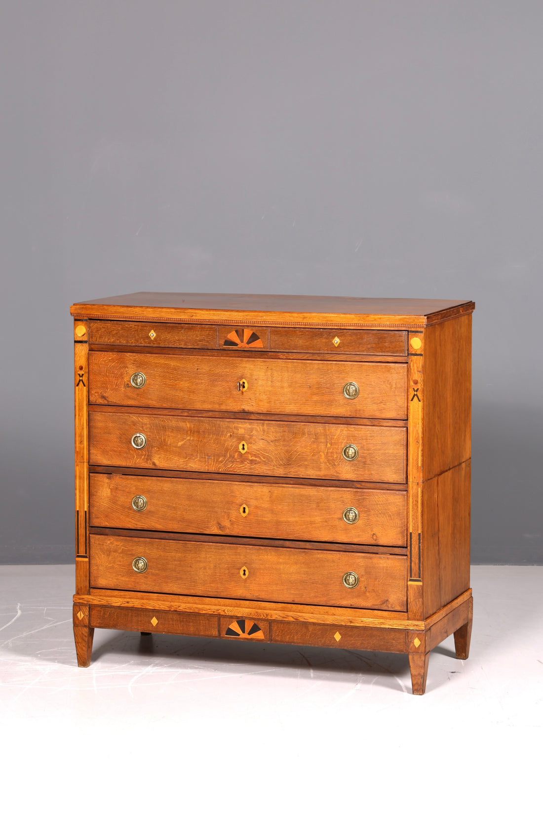 Wunderschöne Louis Seize Kommode Echt Holz Eiche Schubladenkommode Barock Intarsien Antik