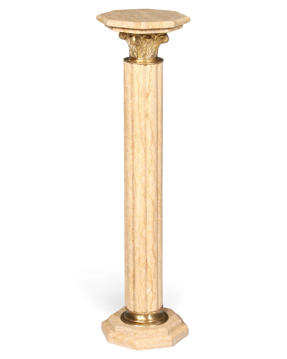 Wunderschöne Barock Stil Säule Louis XV Marmor Blumensäule Naturstein Beige Sockel Ablage 1 von 2