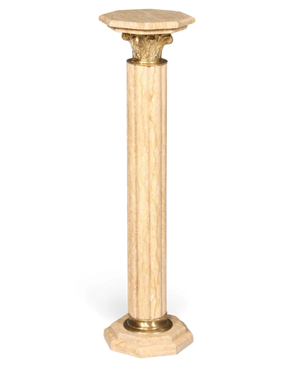 Wunderschöne Barock Stil Säule Louis XV Marmor Blumensäule Naturstein Beige Sockel Ablage 1 von 2