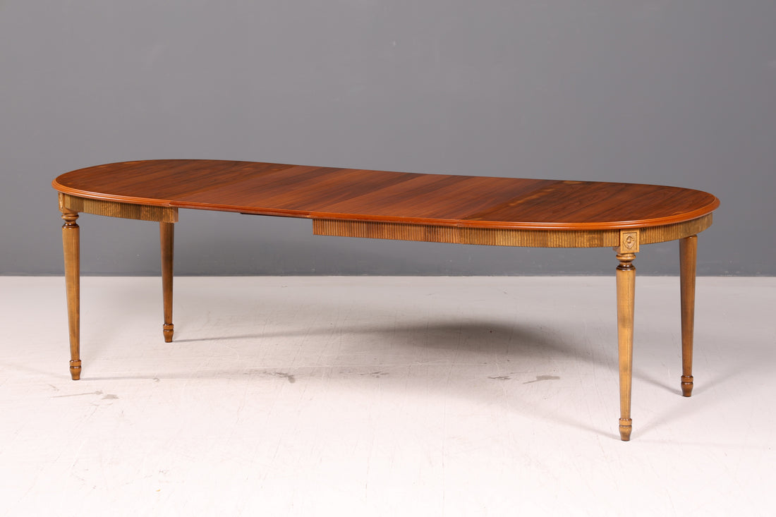 Stijlvolle tafel in gustaviaanse stijl, uitschuifbare eettafel voor de keuken en eetkamer