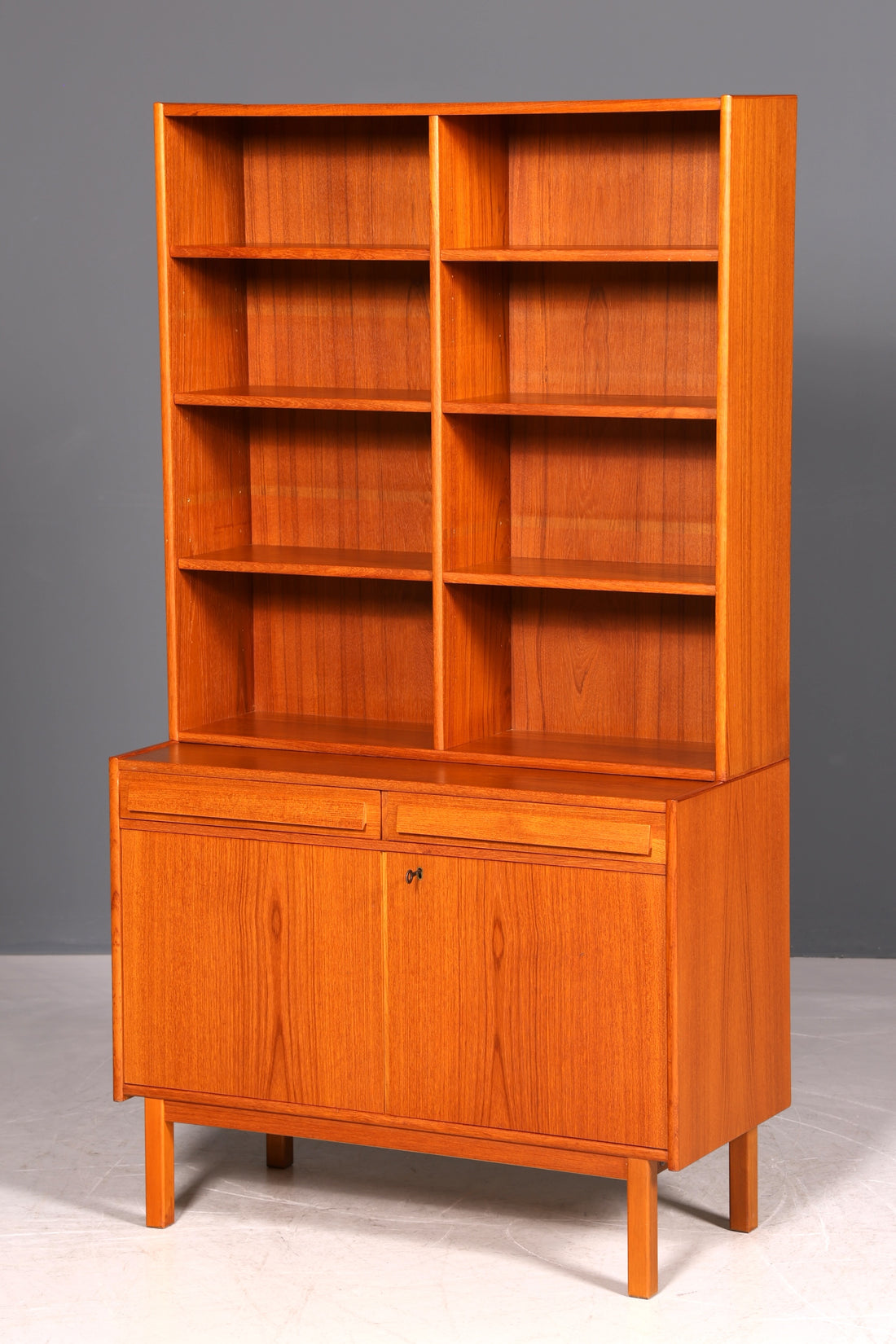 Traumhaftes Mid Century Regal Teak Holz Schrank Danish Design Retro Kommode Vintage Bücherregal 60er Jahre 2 von 2