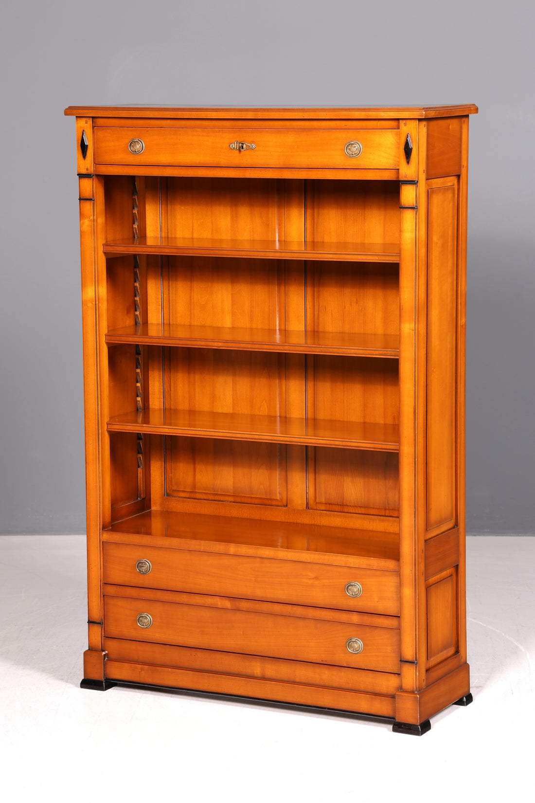 Edel Ebanart boekenkast kersenhout Italiaans premium massief houten kast antieke stijl boekenkast vintage gemaakt in Italië