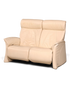 Hauptstadt Möblerei Zweisitzer-Sofa in Creme mit hochwertigem Lederbezug und verstellbaren Kopfstützen