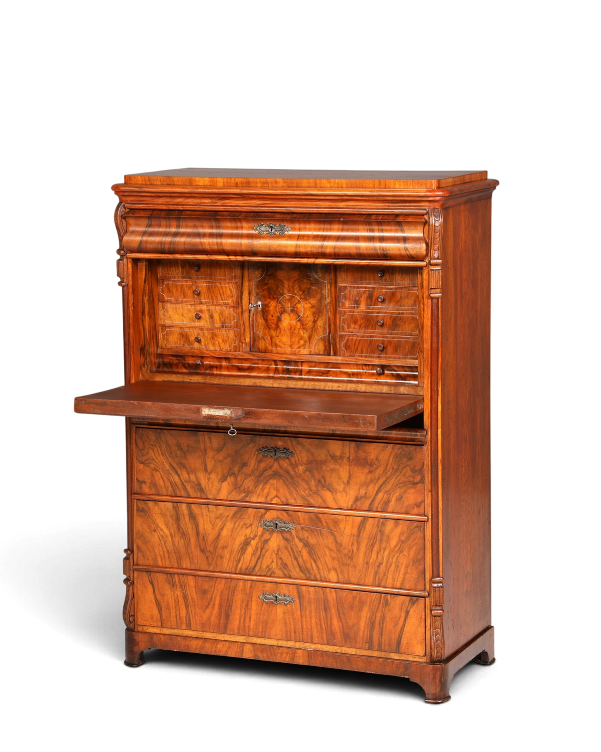 Wunderschöner Louis Philippe Sekretär um 1880 Gründerzeit Antik Schrank Chiffoniere
