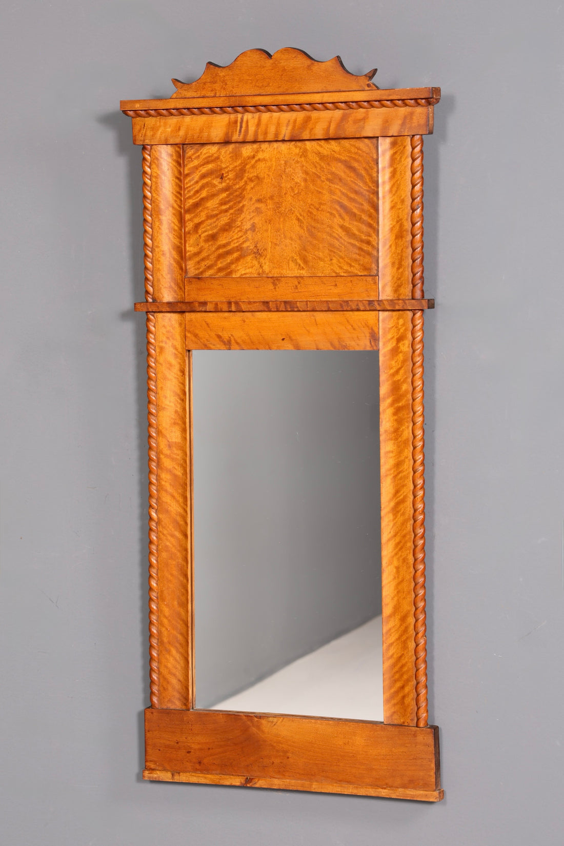 Prachtige Biedermeier spiegel wandspiegel antiek houten spiegel halspiegel kapstokspiegel