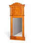 Hauptstadt Möblerei antiker Biedermeier Wandspiegel mit warmem Holzfurnier und dekorativen Kordel-Schnitzereien