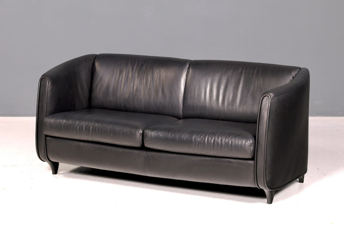 Prachtige originele De Sede DS-32 c bank zwart echt leer 2-zits jaren 90 design leren bank loungebank vintage