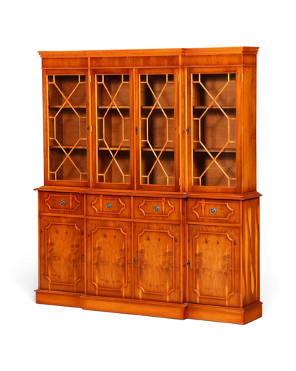 G387 Finish Wunderschöne Englische Vitrine Bücherschrank Buffet Antik Stil Englisch Eibe Glasvitrine Bibliothek (Kopie)