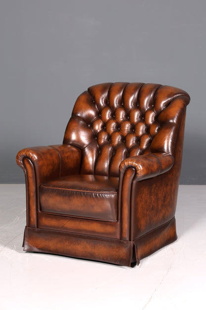 Stilvoller Original Chesterfield Sessel Englischer Armlehnsessel Englisch Herrensessel 3 von 3