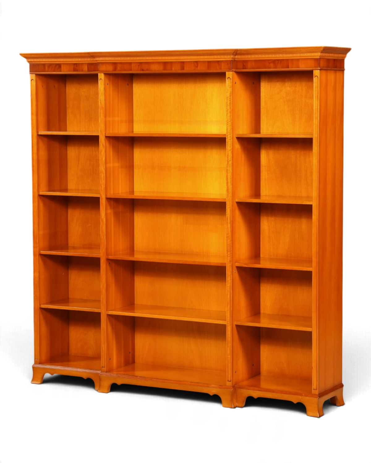 Prachtige Engelse XXL-boekenkast van taxushout, bibliotheek, massief hout, vintage