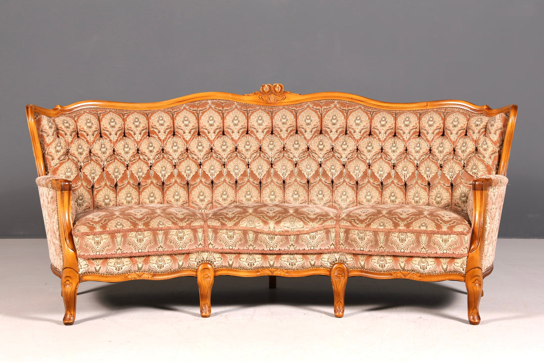 G350 Finish Wunderschönes Chippendale Sofa Barock Stil Couch Samt Stoff 3 Sitzer (Kopie)