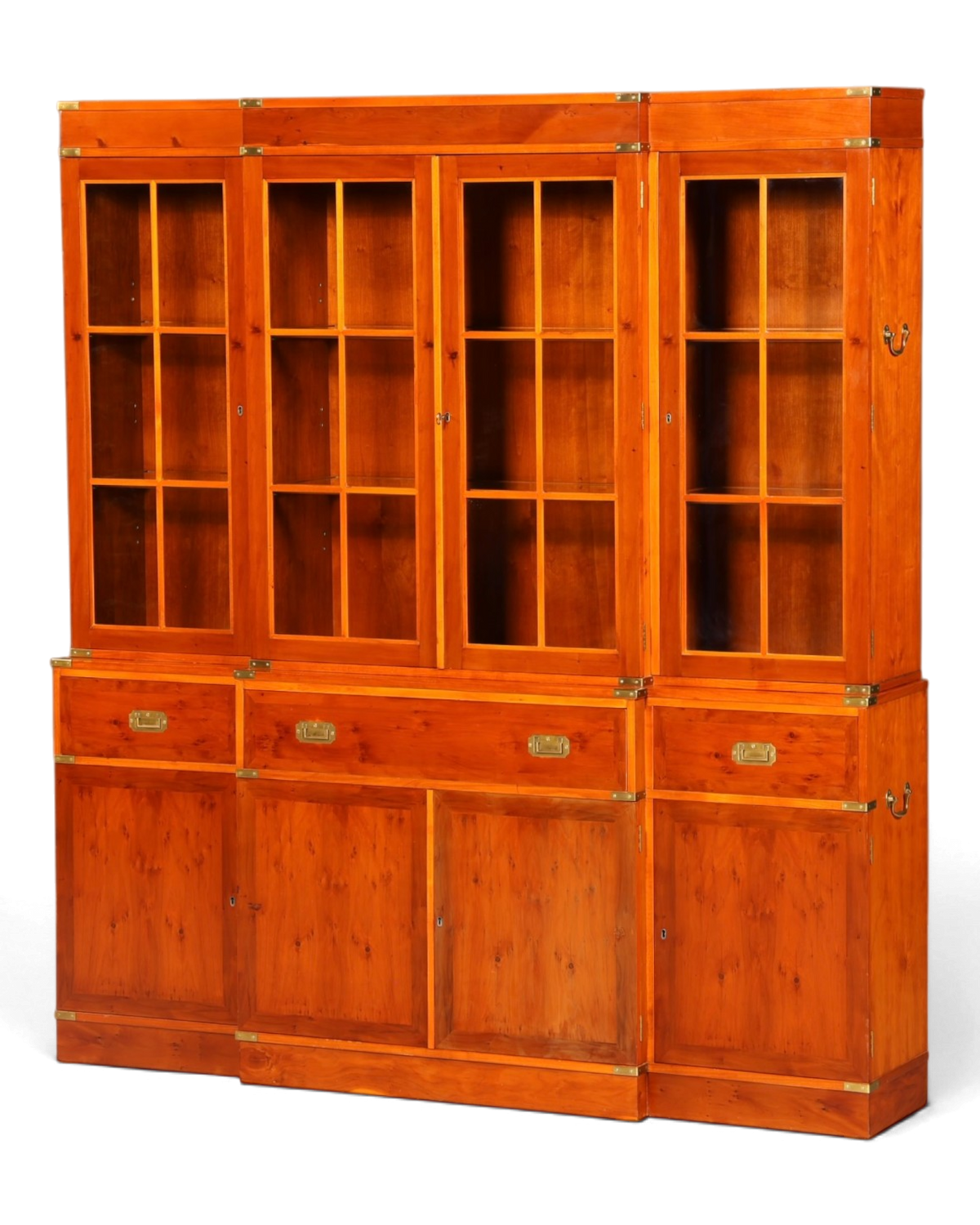 Beeindruckender Maritimer Englischer Vitrinenschrank Bibliothek Bücherschrank Anrichte Buffet Glasvitrine Antik Vintage