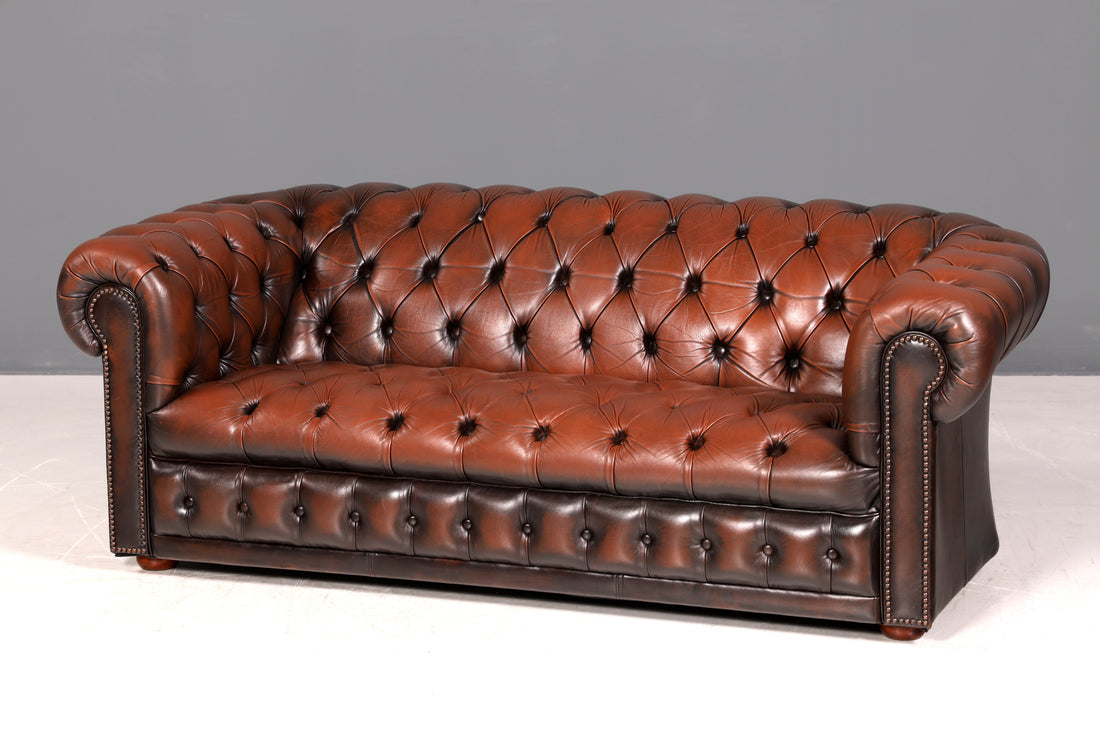 Wunderschönes Original Chesterfield Sofa 2-Sitzer Couch Englisches echt Leder Sofa UK 2 von 2