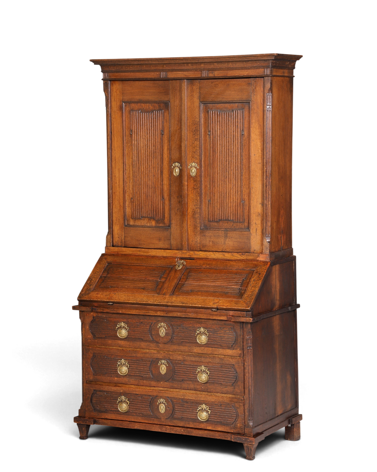 Beeindruckender Biedermeier Sekretär Louis Seize Aufsatzsekretär um 1810 Schreibkommode Büroschrank Kommode