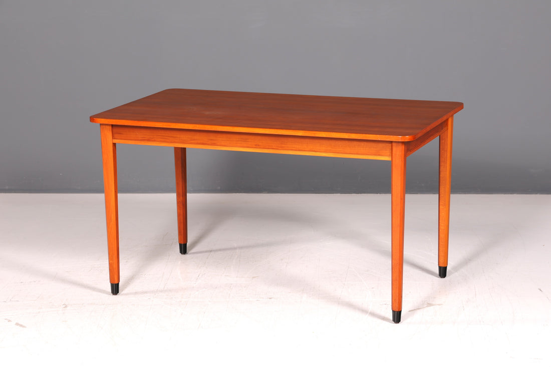 Eenvoudige mid-century eettafel vintage keukentafel echt hout retro jaren 60 eetkamertafel houten tafel
