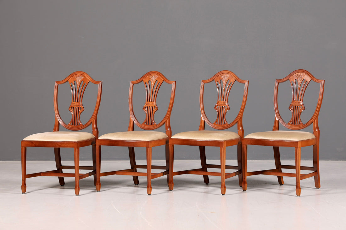 Noble Set of 4 English Chairs Hepplewhite Style Dining Chairs Antique Dining Chairs Kitchen Chairs Chair Set Vintage