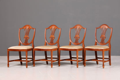 Noble Set of 4 English Chairs Hepplewhite Style Dining Chairs Antique Dining Chairs Kitchen Chairs Chair Set Vintage