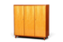 Hauptstadt Möblerei XL Mid Century Kleiderschrank aus massivem Holz mit drei Türen und eleganter Vintage Optik