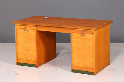 Wunderschöner Bauhaus Rollladen Schreibtisch Mid Century Echt Holz Bürotisch Office Table Vintage