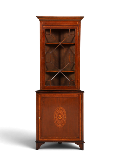 G577 Finish cm Wunderschöne Englische Eckvitrine Mahagoni Antik 60s echt Holz Schrank Eckschrank Glasvitrine (Kopie)