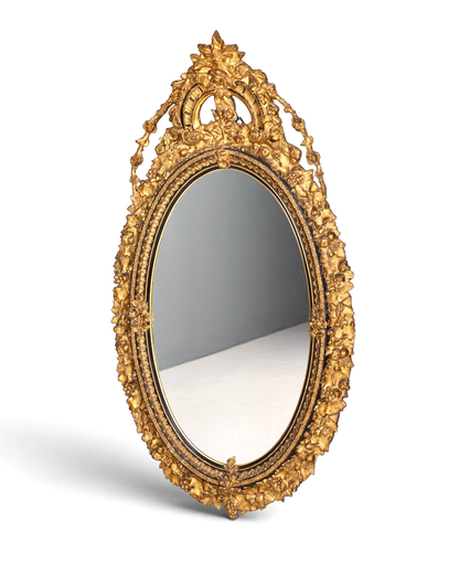 Wunderschöner Original Barock Wandspiegel Antik Stil Spiegel Flurspiegel Ornamenten dekorativer Spiegel um 1860