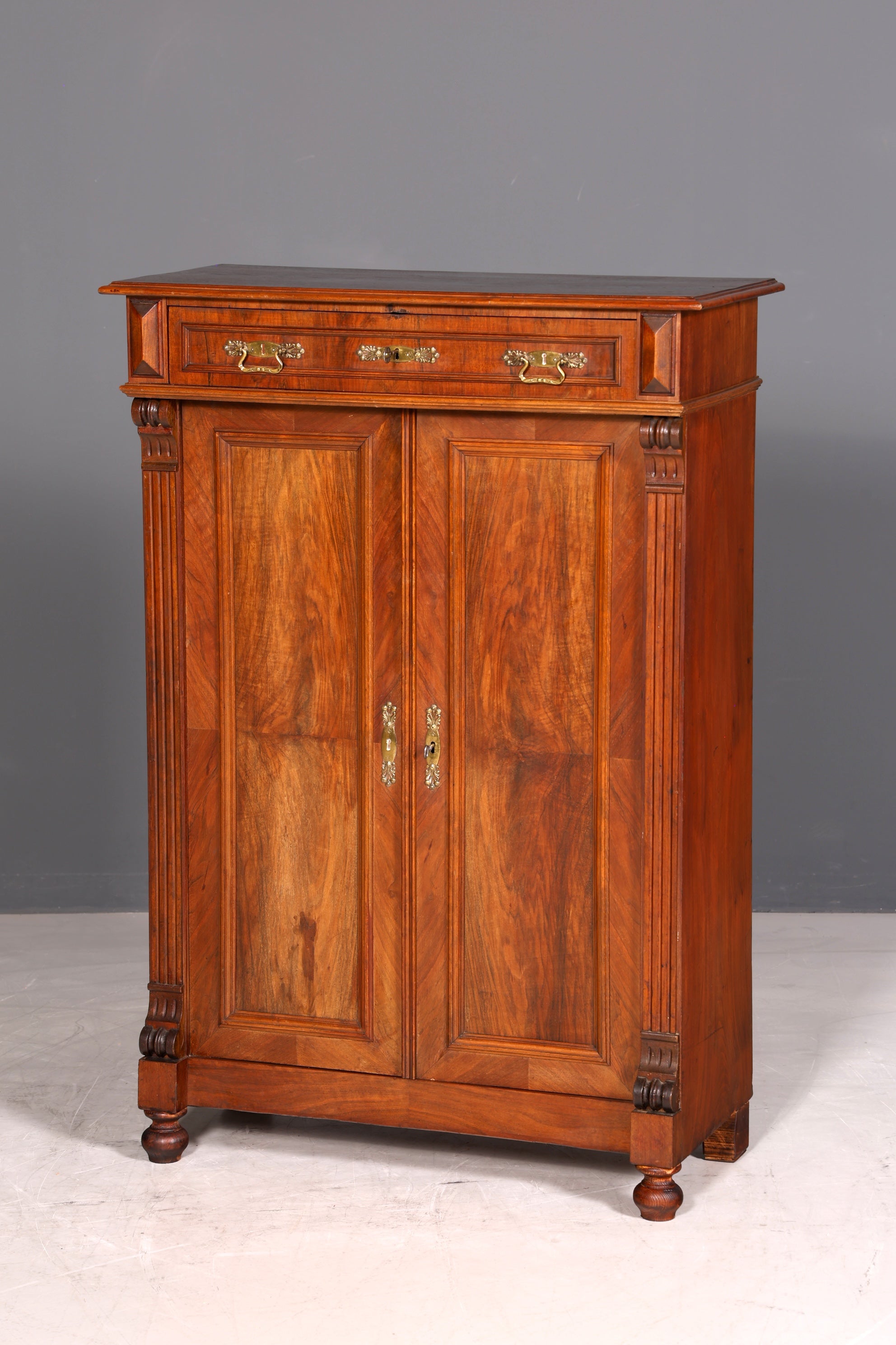G124 Finish Traumhaftes Gründerzeit Vertiko Jugendstil Schrank Antik Highboard Kommode