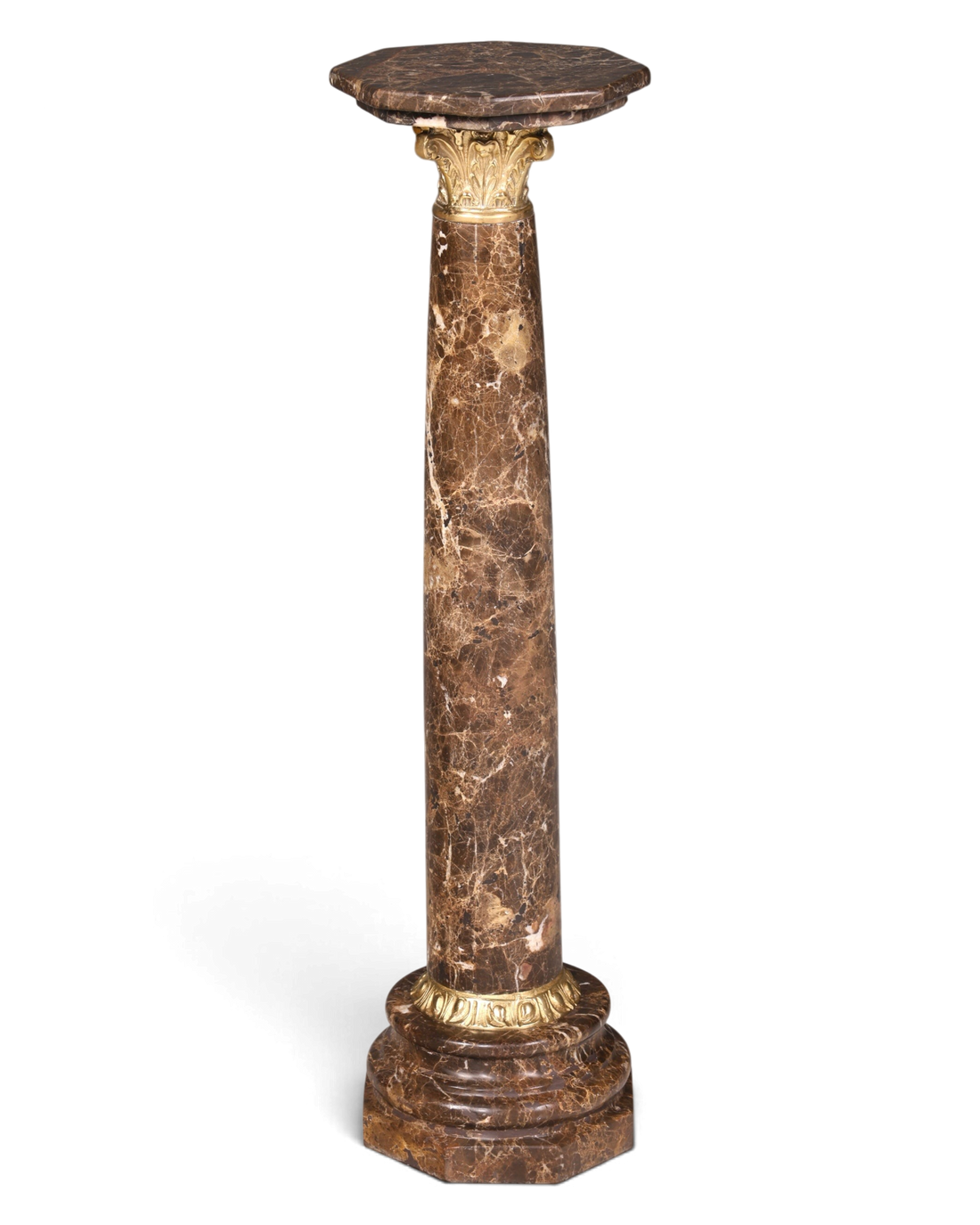 Wunderschöne Barock Stil Säule Louis XV Marmor Blumensäule Naturstein Braun Sockel Ablage 1 von 2