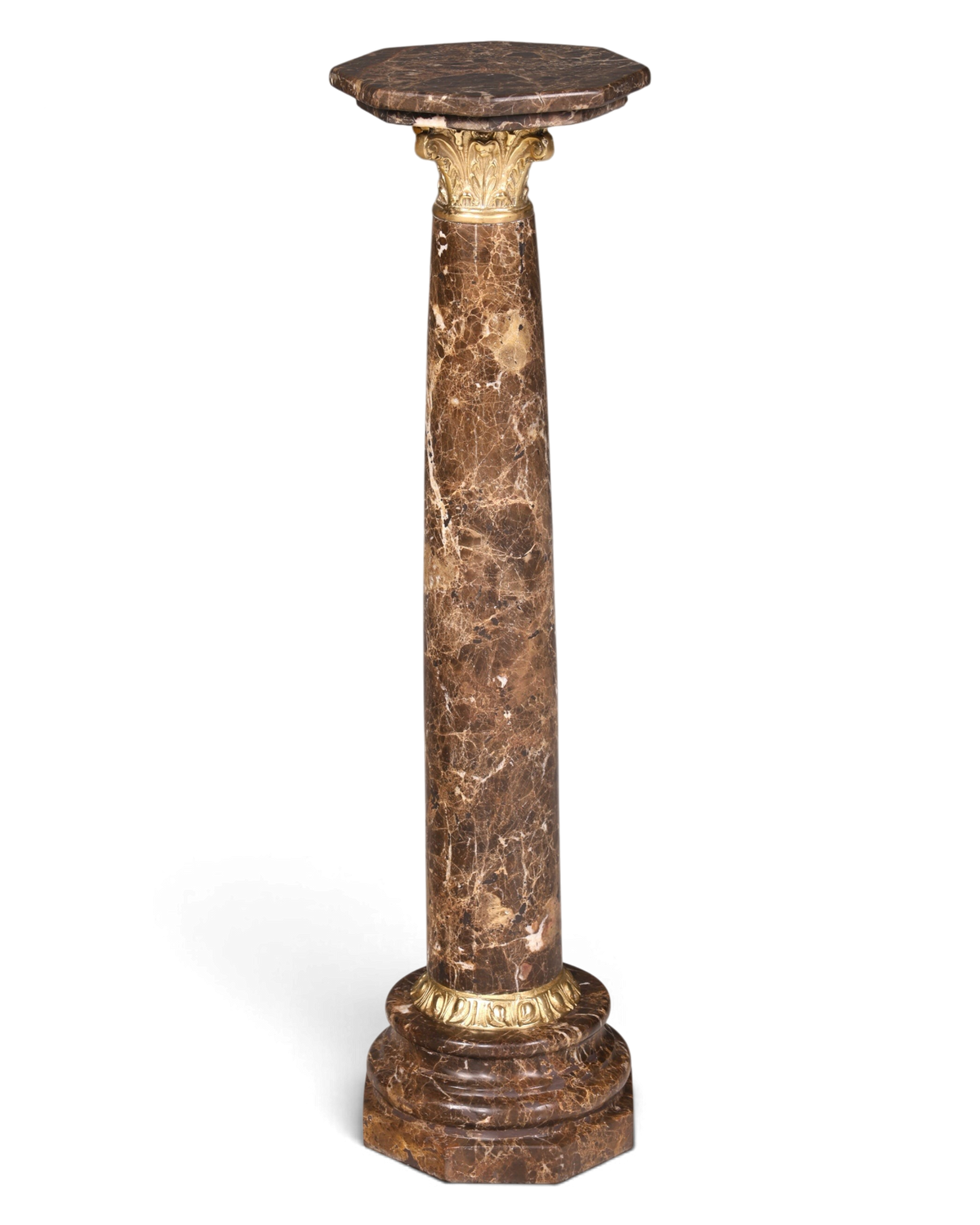 Wunderschöne Barock Stil Säule Louis XV Marmor Blumensäule Naturstein Braun Sockel Ablage 1 von 2