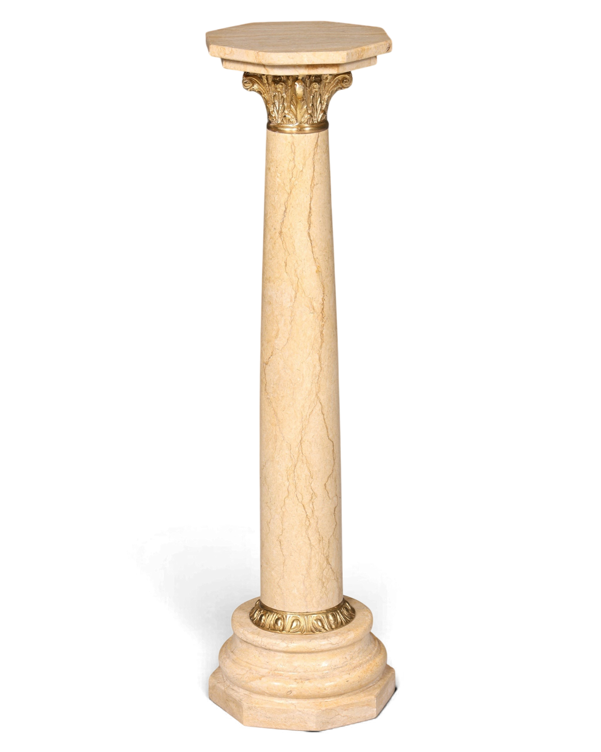 Wunderschöne Barock Stil Säule Louis XV Marmor Blumensäule Naturstein Beige Sockel Ablage 2 von 2