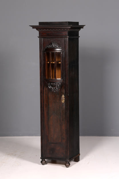Prachtige art-nouveau-vitrine, antieke boekenkast, servieskast, glazen kast, antiek, 1 van 2